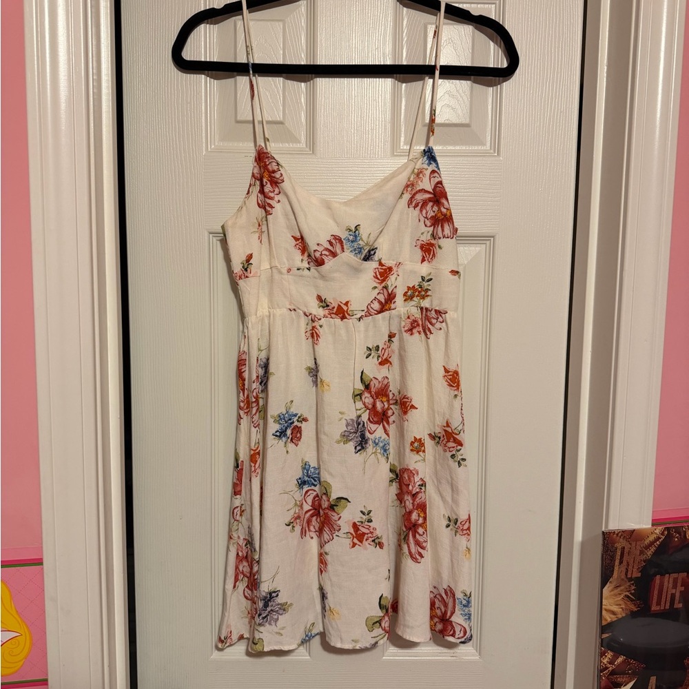 Zara Red and White Floral Dress